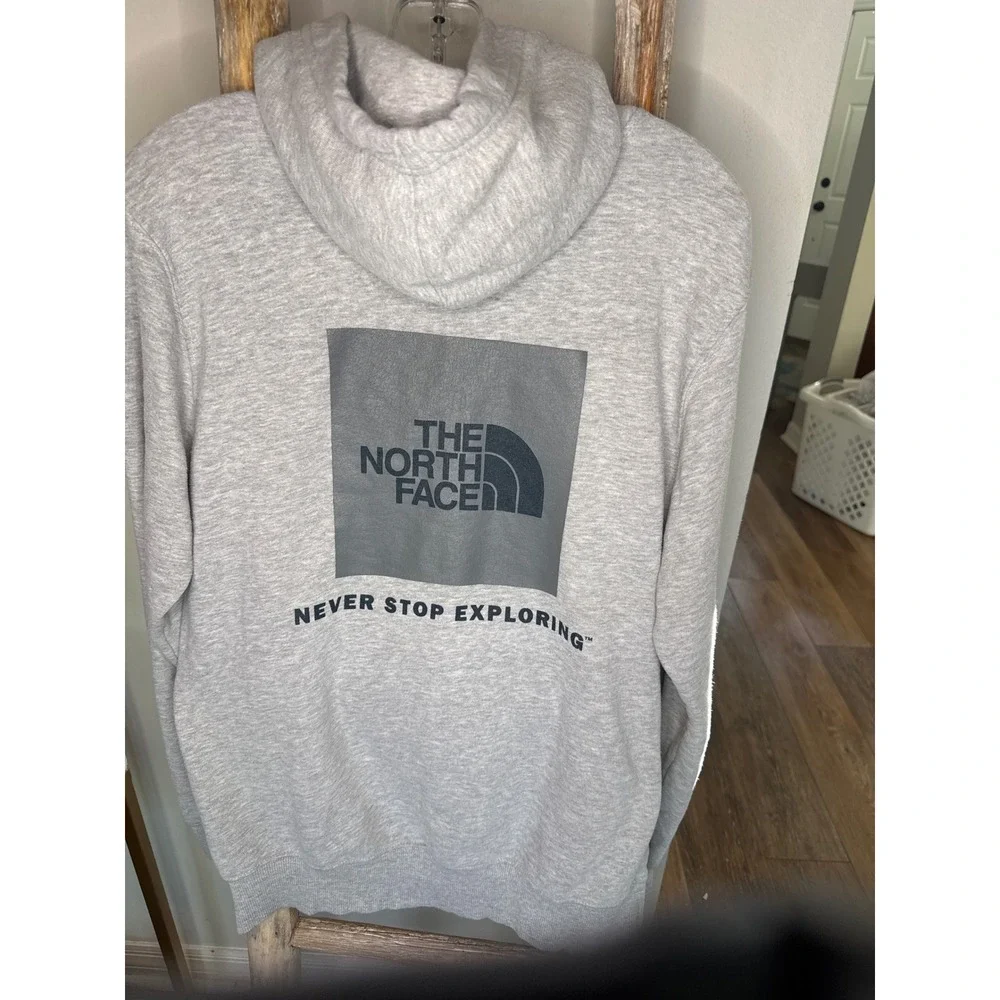 The North Face Box NSE Pullover Hoodie Never Stop Exploring grey heather size S